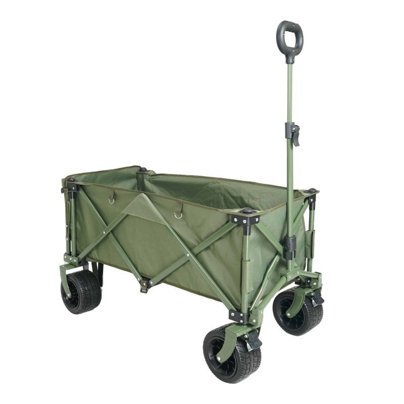 Stora hjul naturlig stil med öppen baklucka Beach Folding Wagon